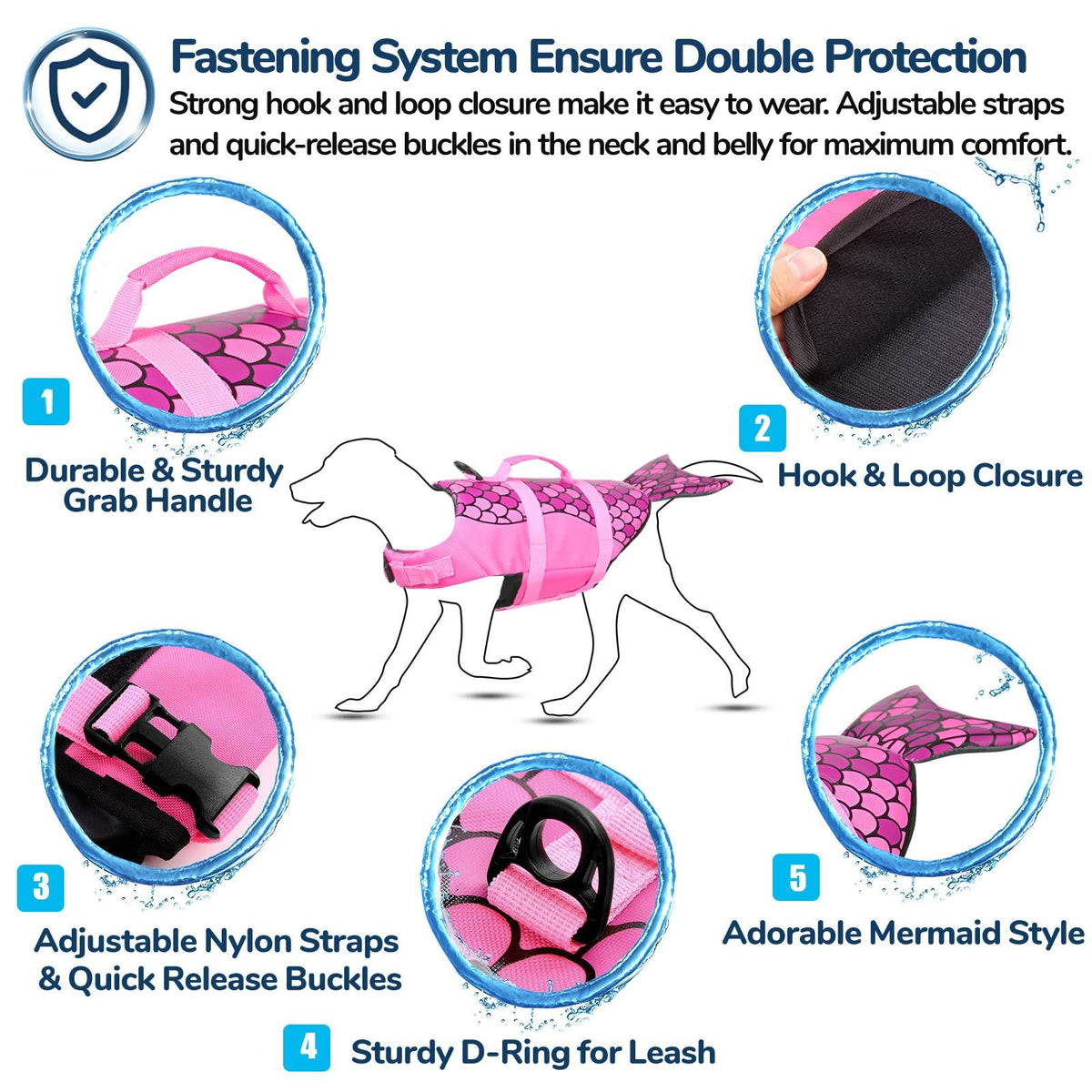 Dog Life Jacket with Rescue Handle – Small