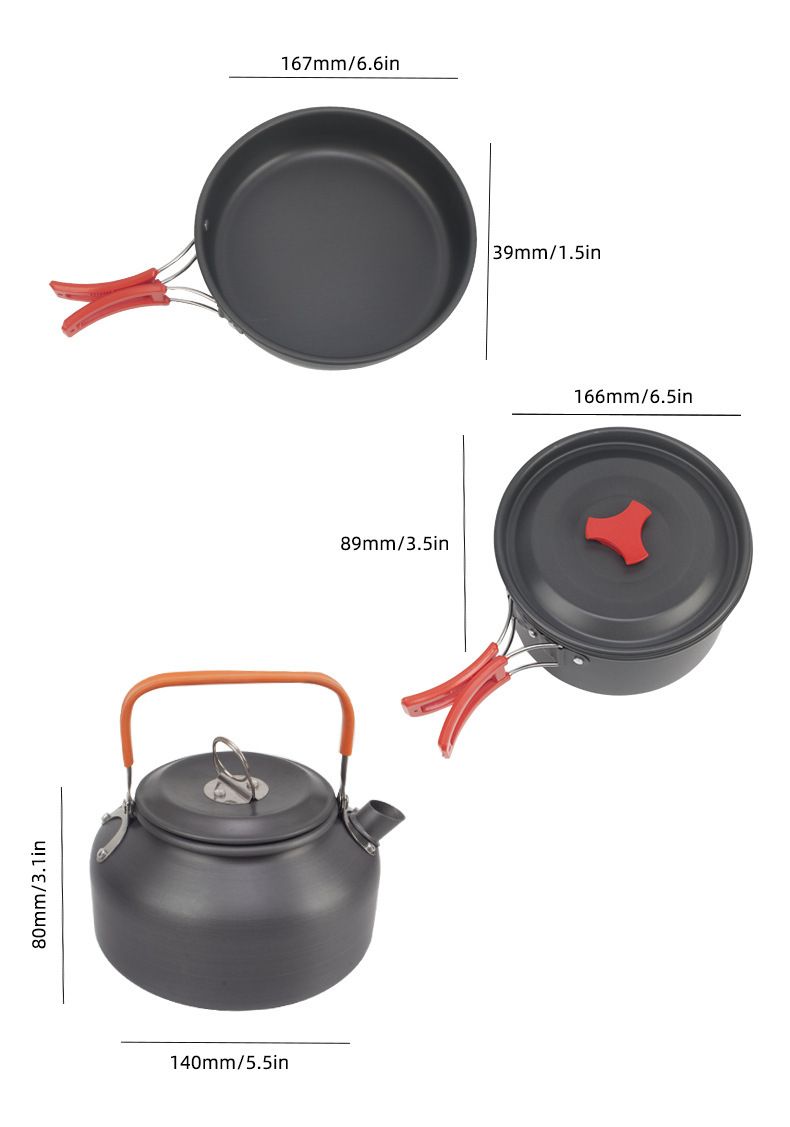 Lightweight Camping Cookware Mess Kit