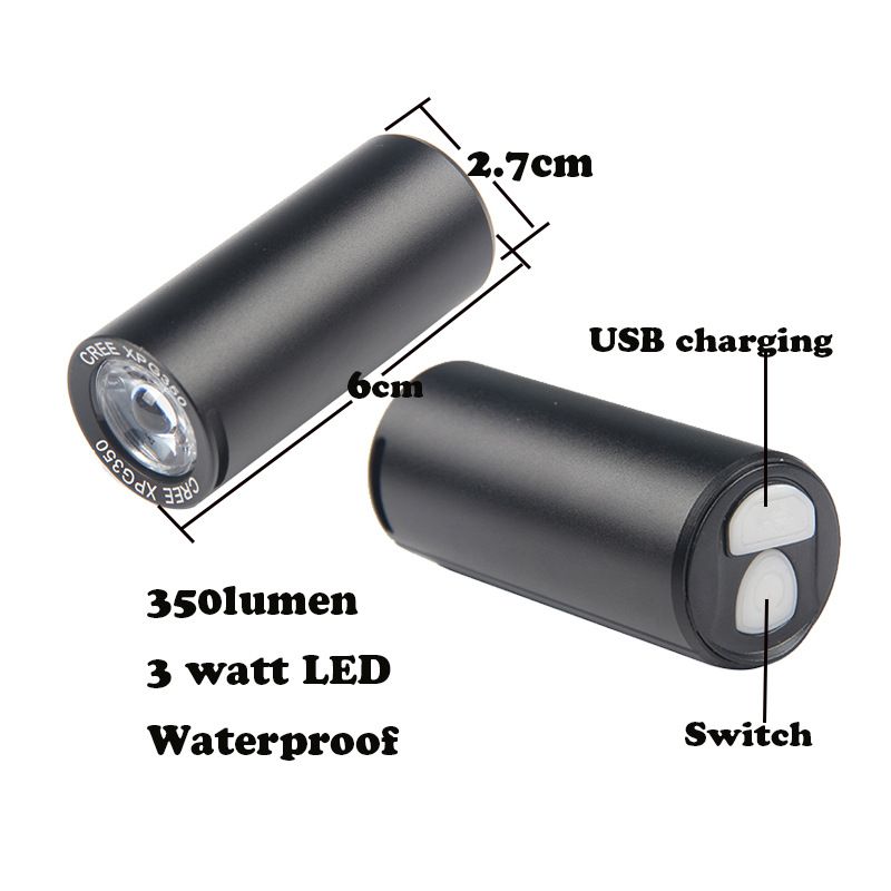 LED Bike Front & Rear Light Set – Black