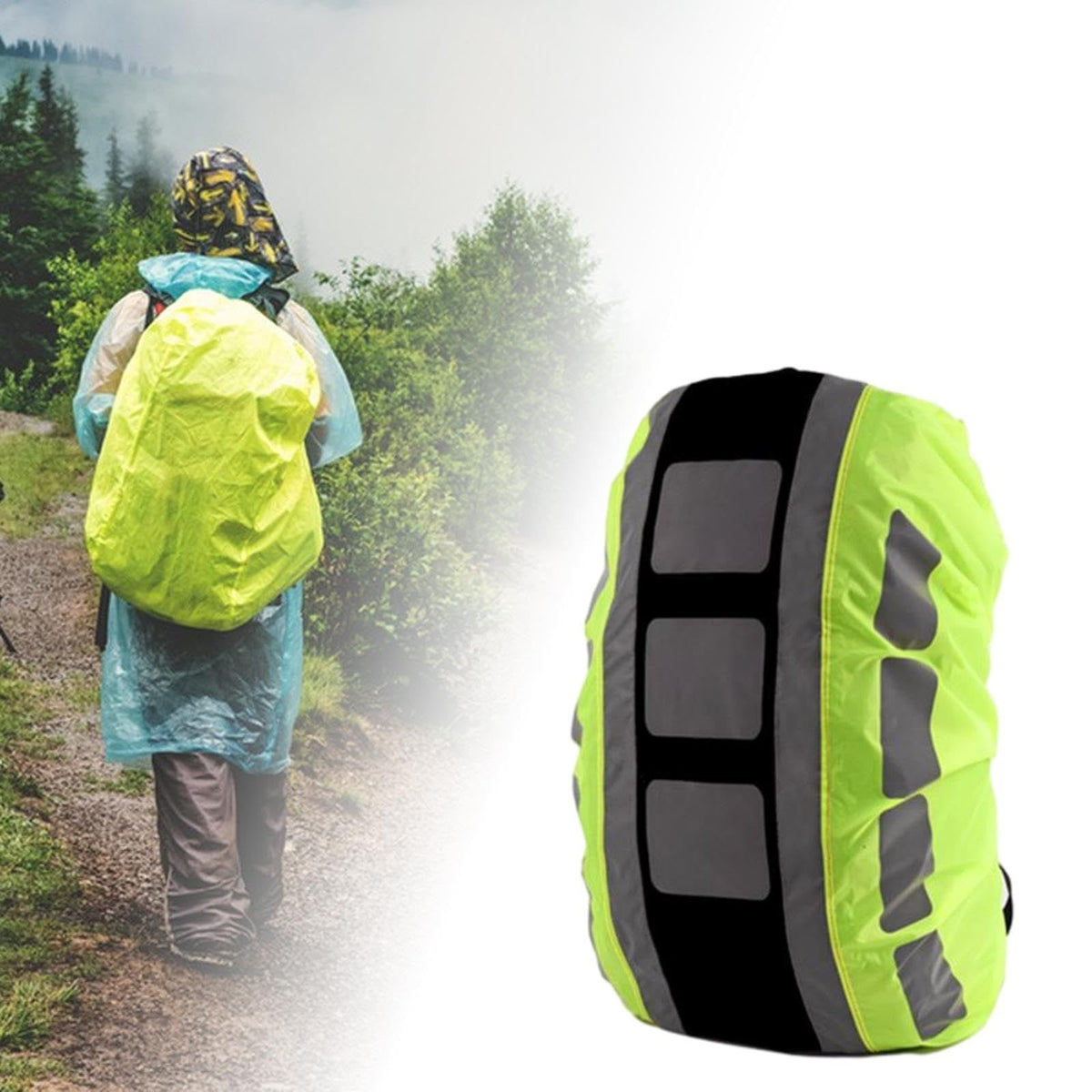 Waterproof Backpack Rain Cover with Reflective Strip