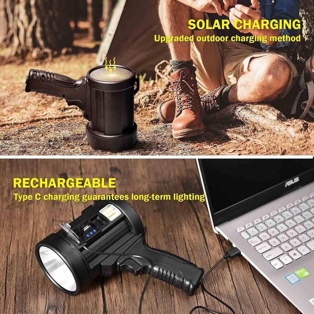 Rechargeable LED Spotlight with Solar Panel