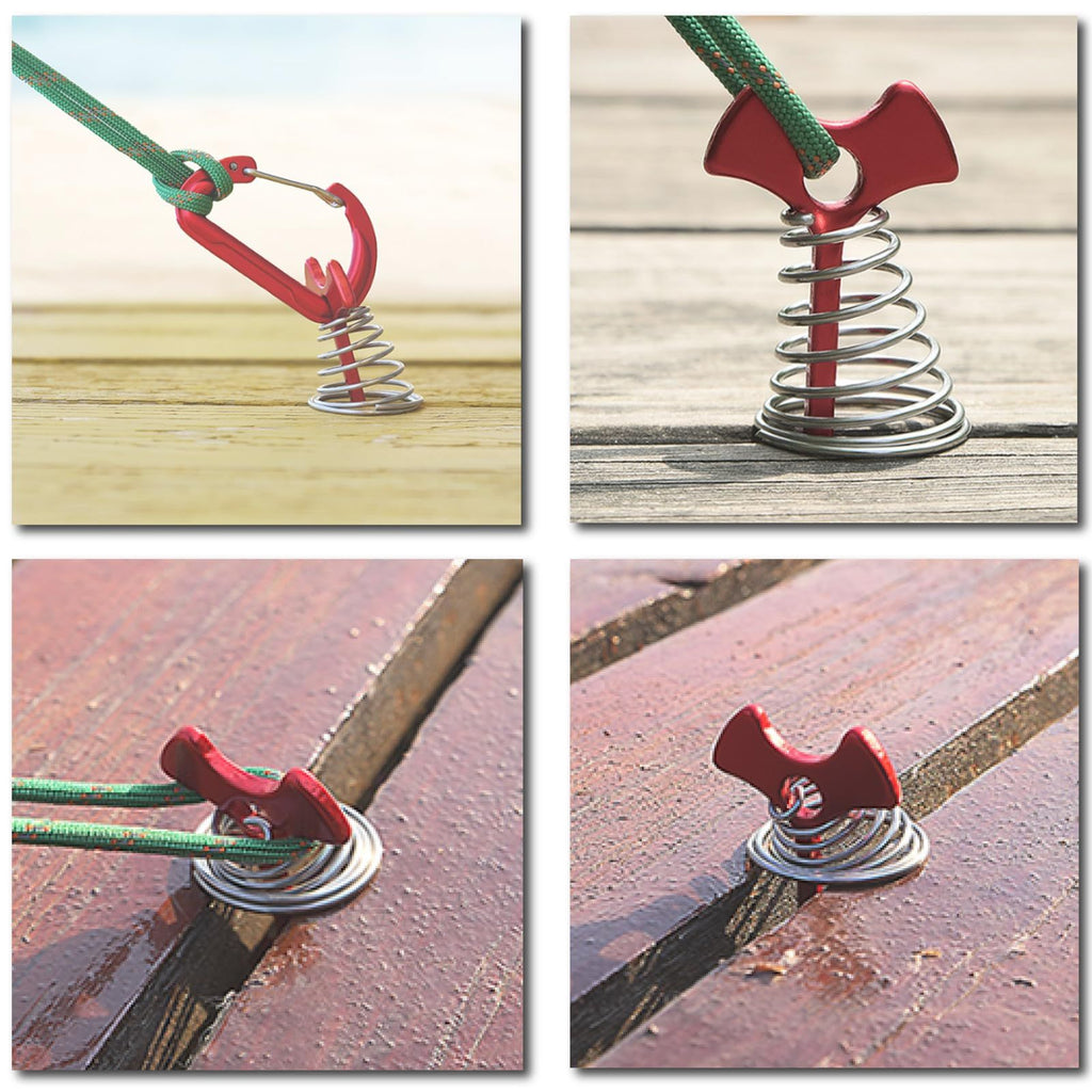 Deck Peg Anchor with Spring & Carabiner