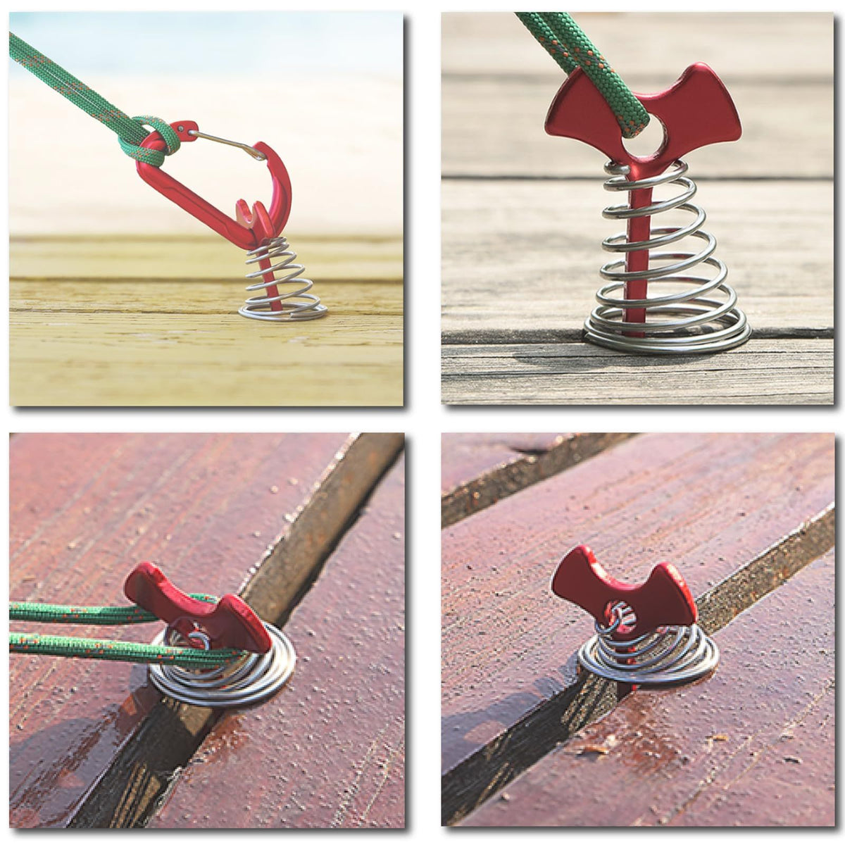 Deck Peg Anchor with Spring & Carabiner