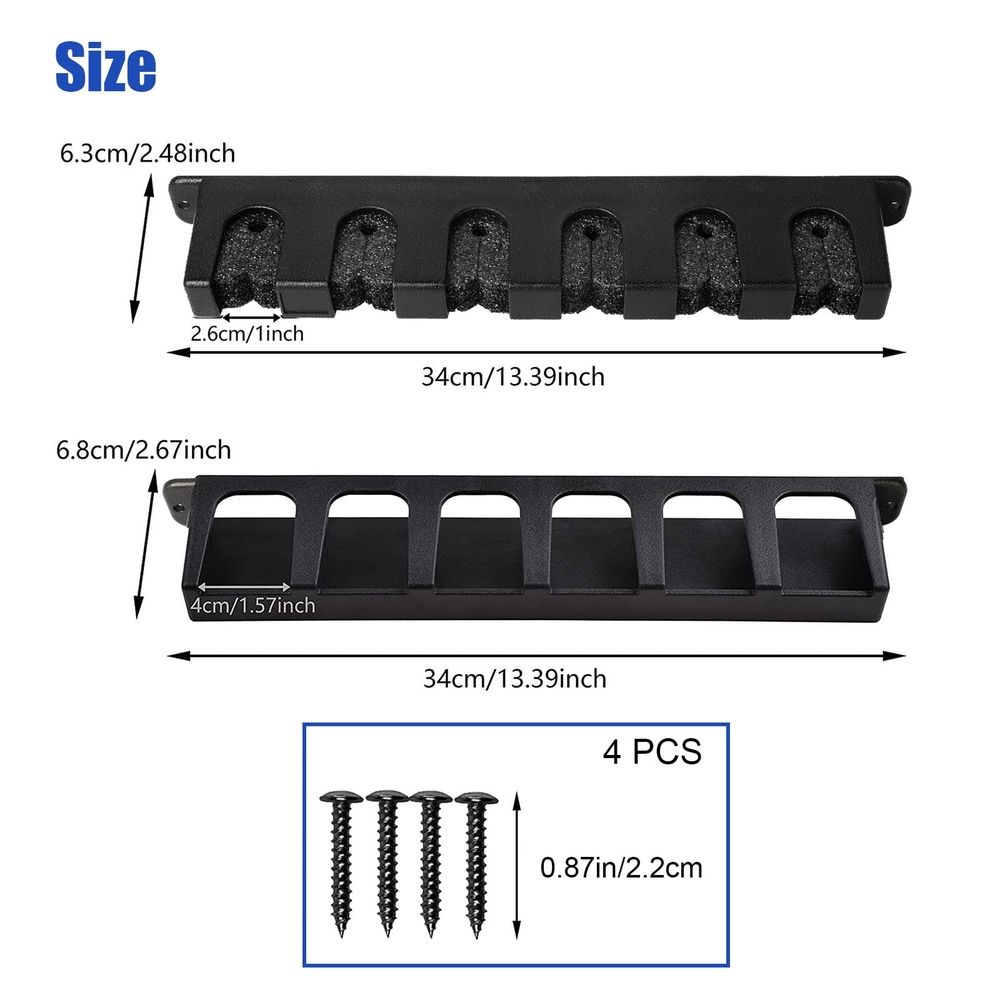 Wall-Mounted 6-Rod Fishing Rod Rack