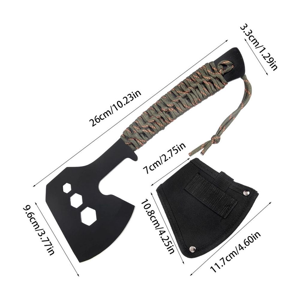 Compact Camping Hatchet with Sheath & Hex Wrench