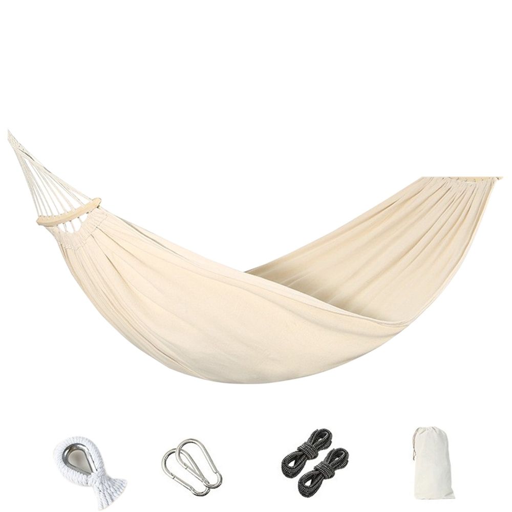 Canvas Hammock with Ropes & Carry Bag – Beige
