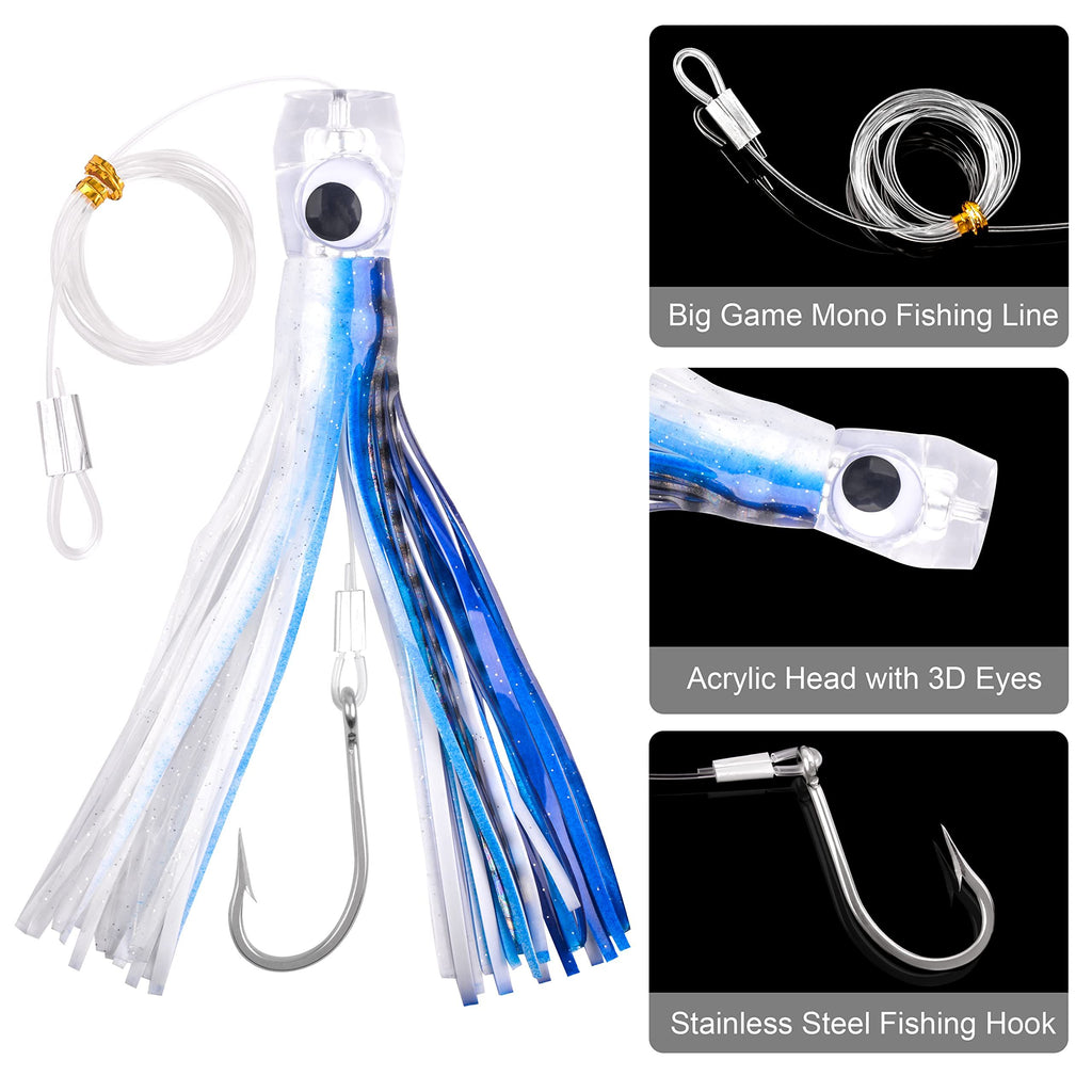 Rigged Skirted Trolling Lures – 9 Inch