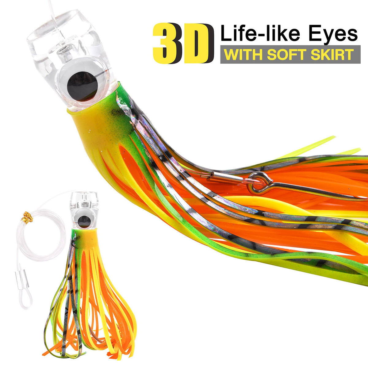 Rigged Skirted Trolling Lures – 9 Inch