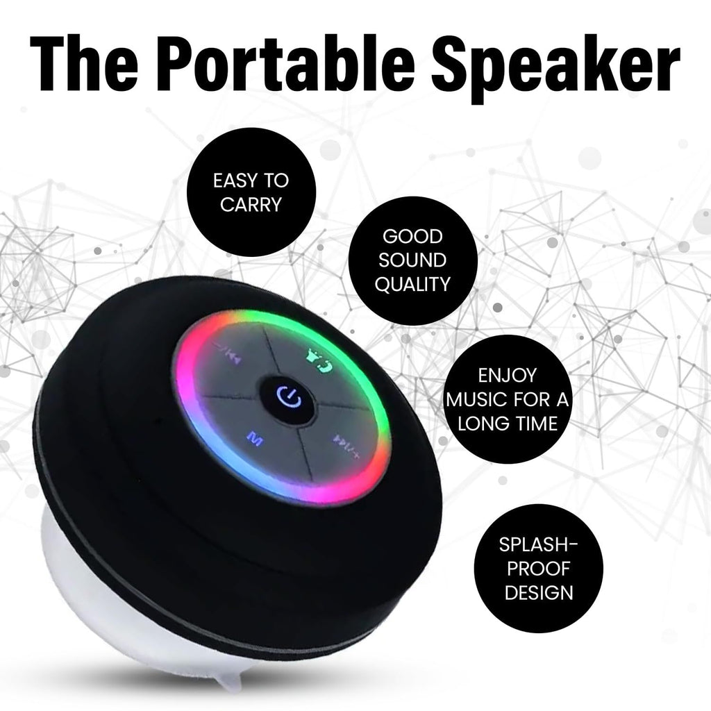 Mini Waterproof Bluetooth Speaker with Suction Cup