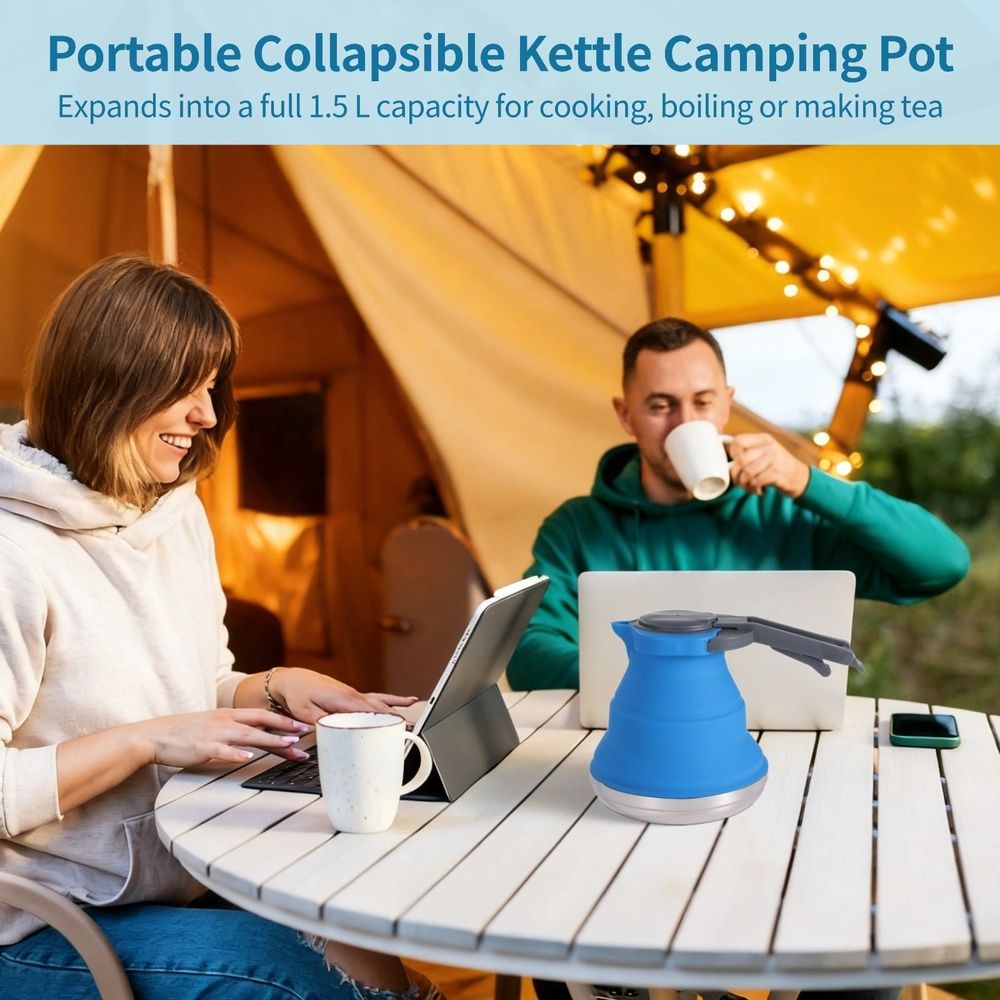 1.5L Collapsible Silicone Camp Kettle