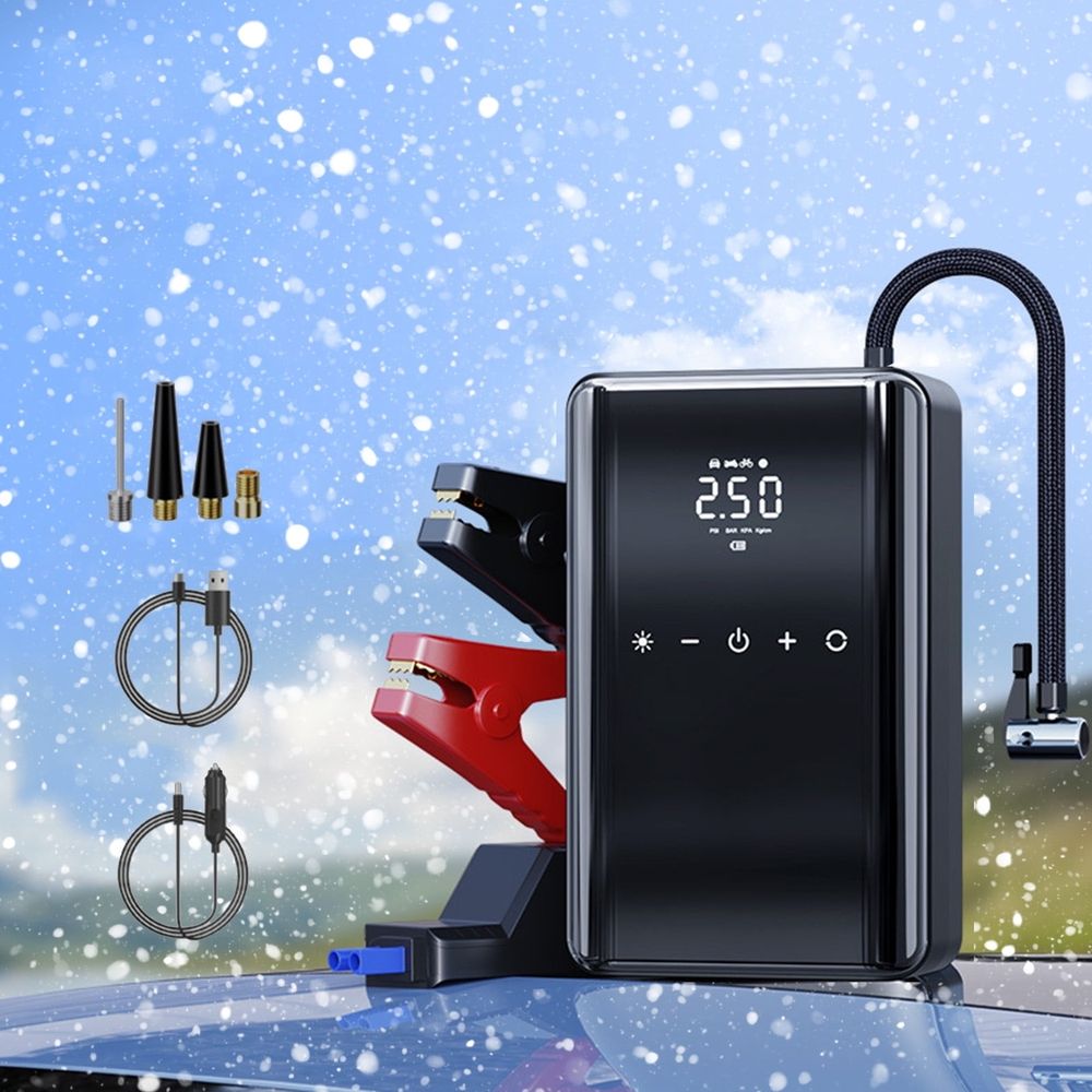 Portable Jump Starter & Tyre Inflator with LED Torch
