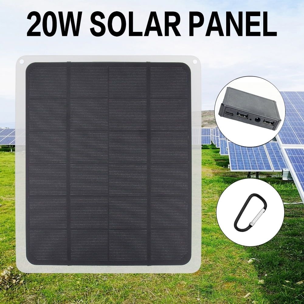 20W Portable Solar Charger – USB & USB-C