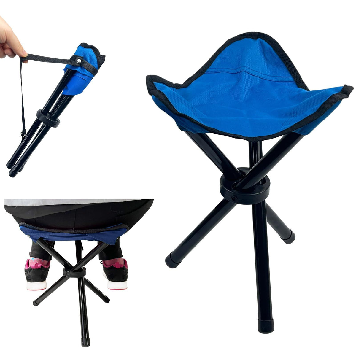 Folding Tripod Camp Stool – 600D Oxford
