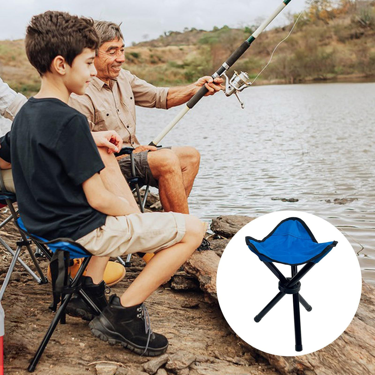 Folding Tripod Camp Stool – 600D Oxford