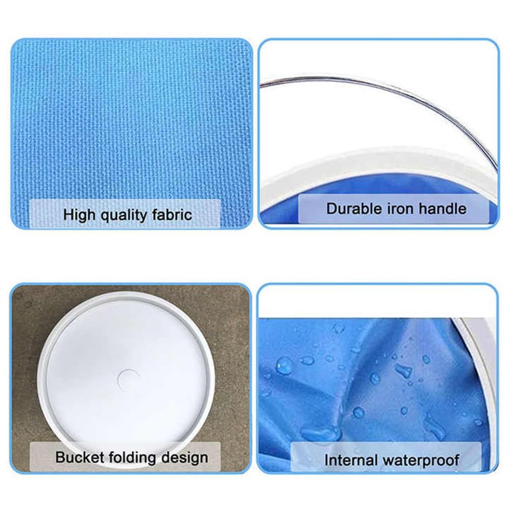 Collapsible 11L Bucket with Storage Case – Blue