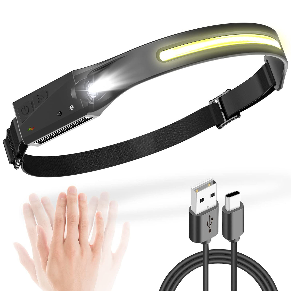 230° Wide-Beam Rechargeable Headlamp