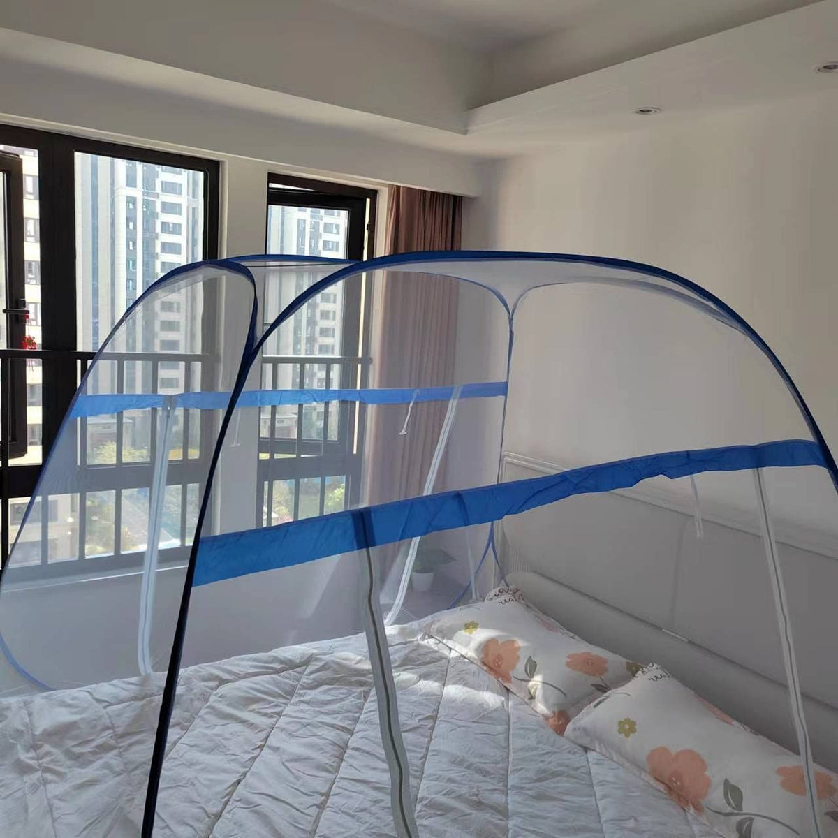 King Size Pop-Up Mosquito Net Tent – Blue