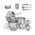 11-Piece Stainless Steel Camping Mess Kit
