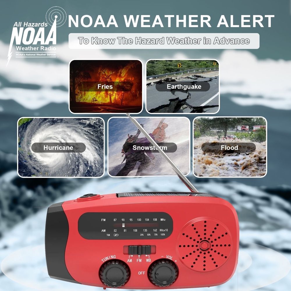 Hand-Crank Solar Emergency Radio with Torch