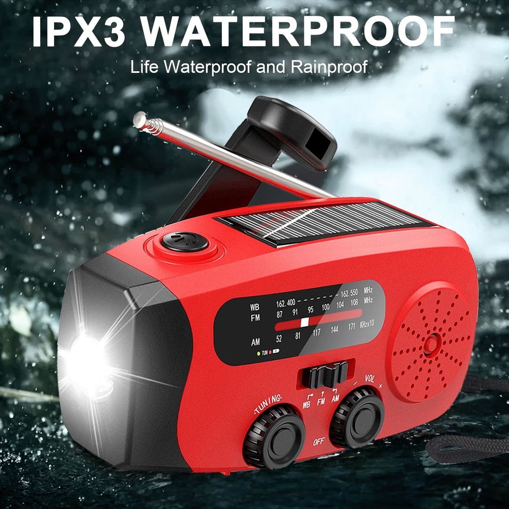 Hand-Crank Solar Emergency Radio with Torch