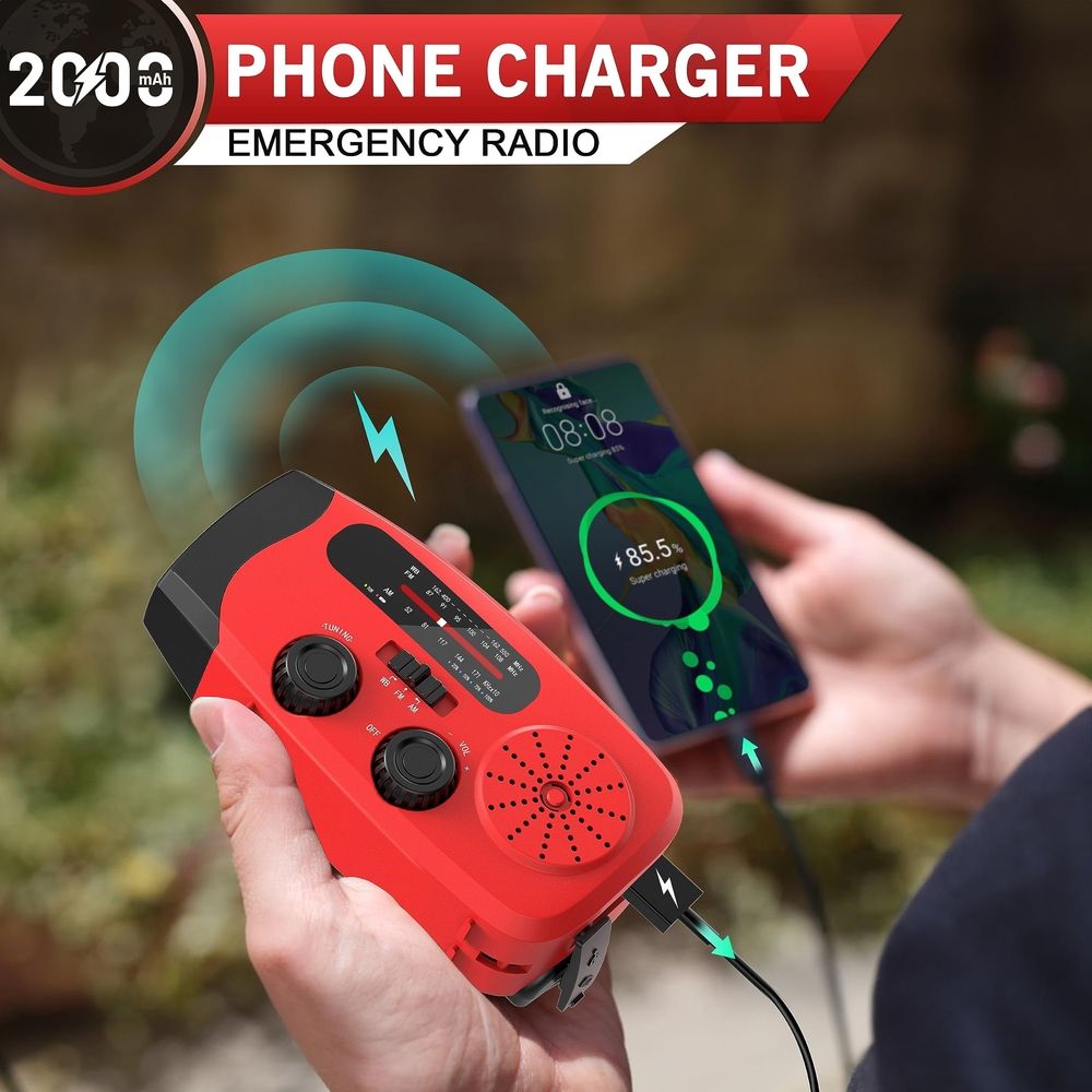 Hand-Crank Solar Emergency Radio with Torch