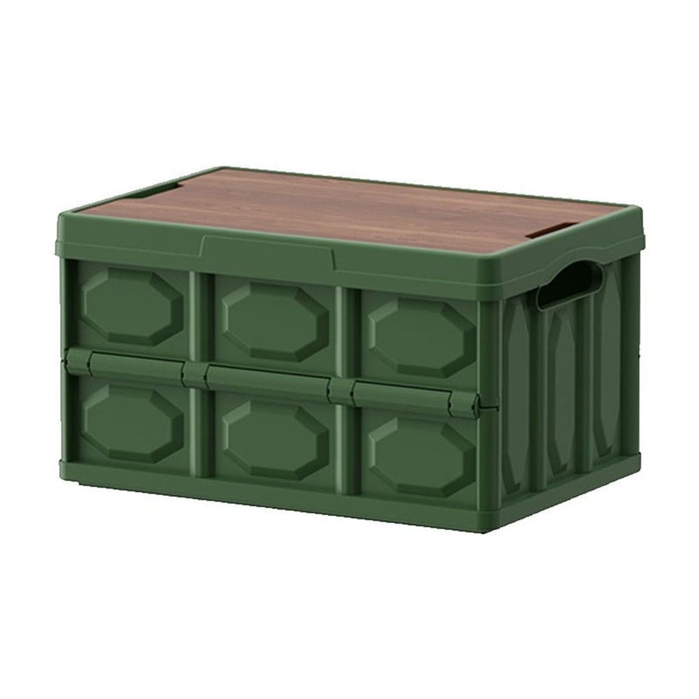 20L Folding Camp Storage Box with Timber Lid