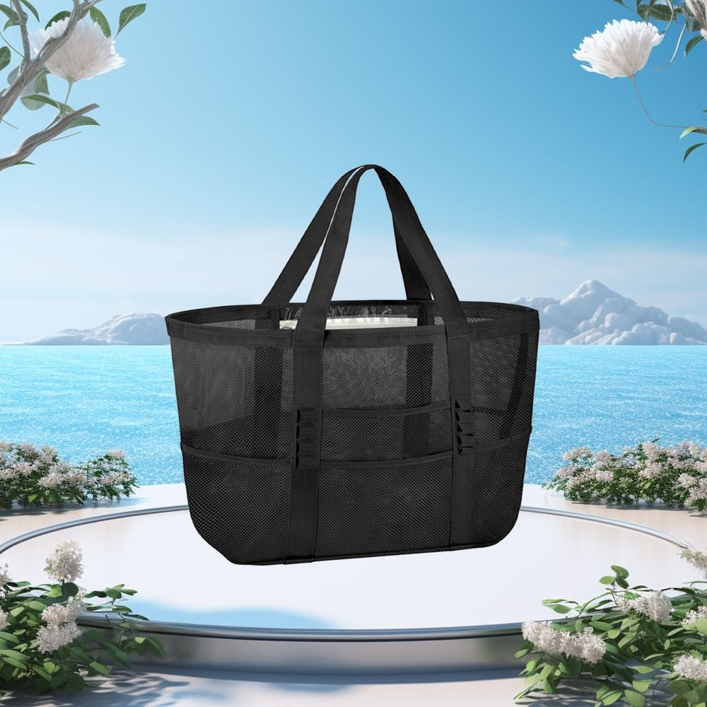 Large Sandproof Mesh Beach Tote Bag