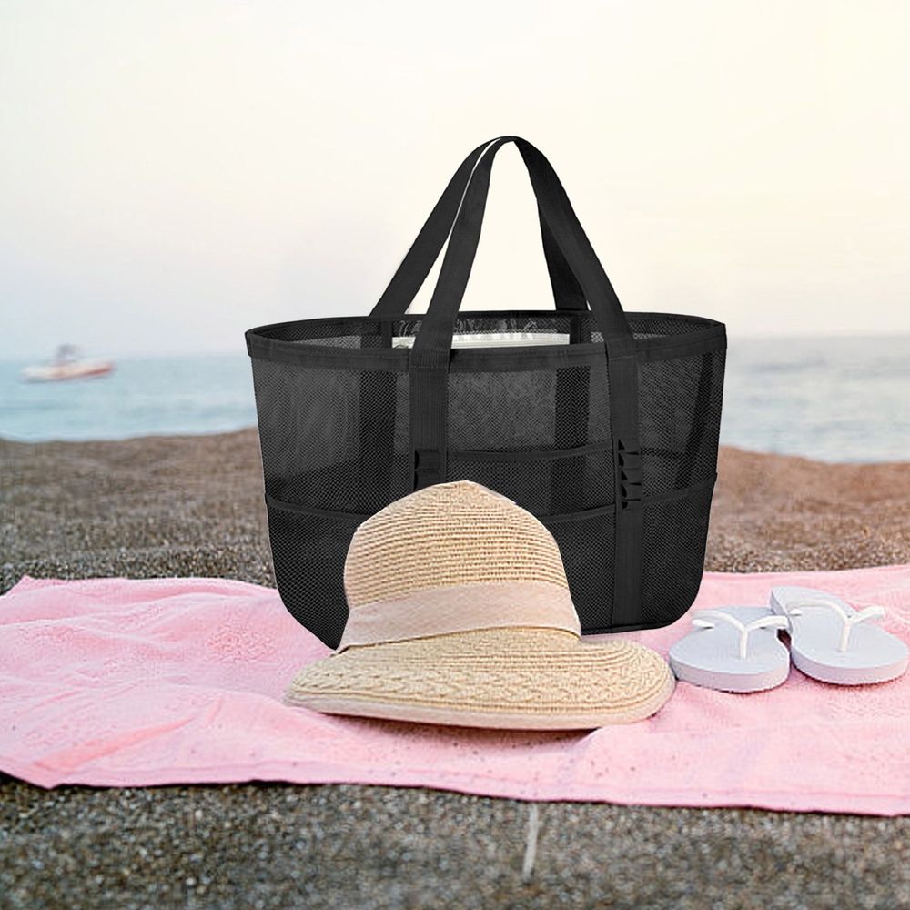 Large Sandproof Mesh Beach Tote Bag