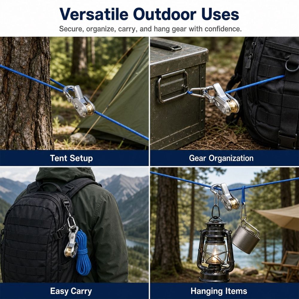 Guyline Tensioners with Carabiners – 6 Pack