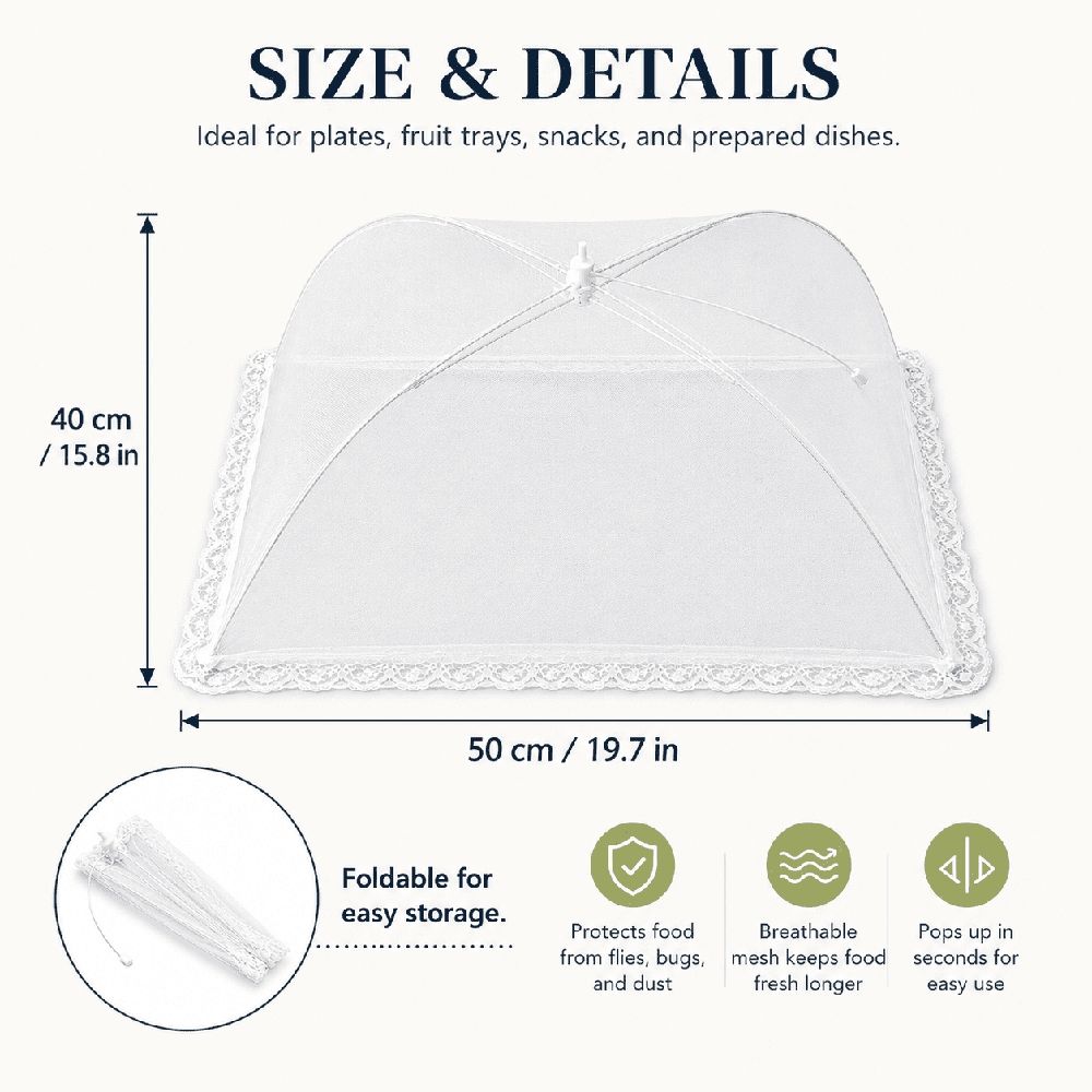 Large Pop-Up Mesh Food Cover 50 x 43 cm