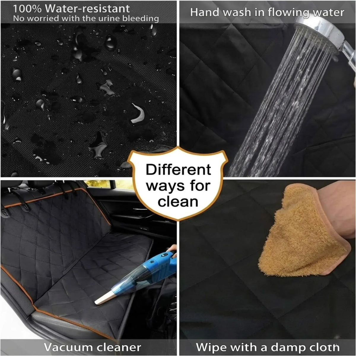 CARLA HOME Waterproof Dog Car Seat Cover Hammock – Black