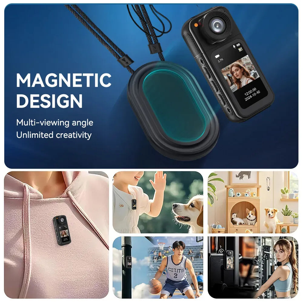 2.7K Mini Action Camera with Rotating Lens
