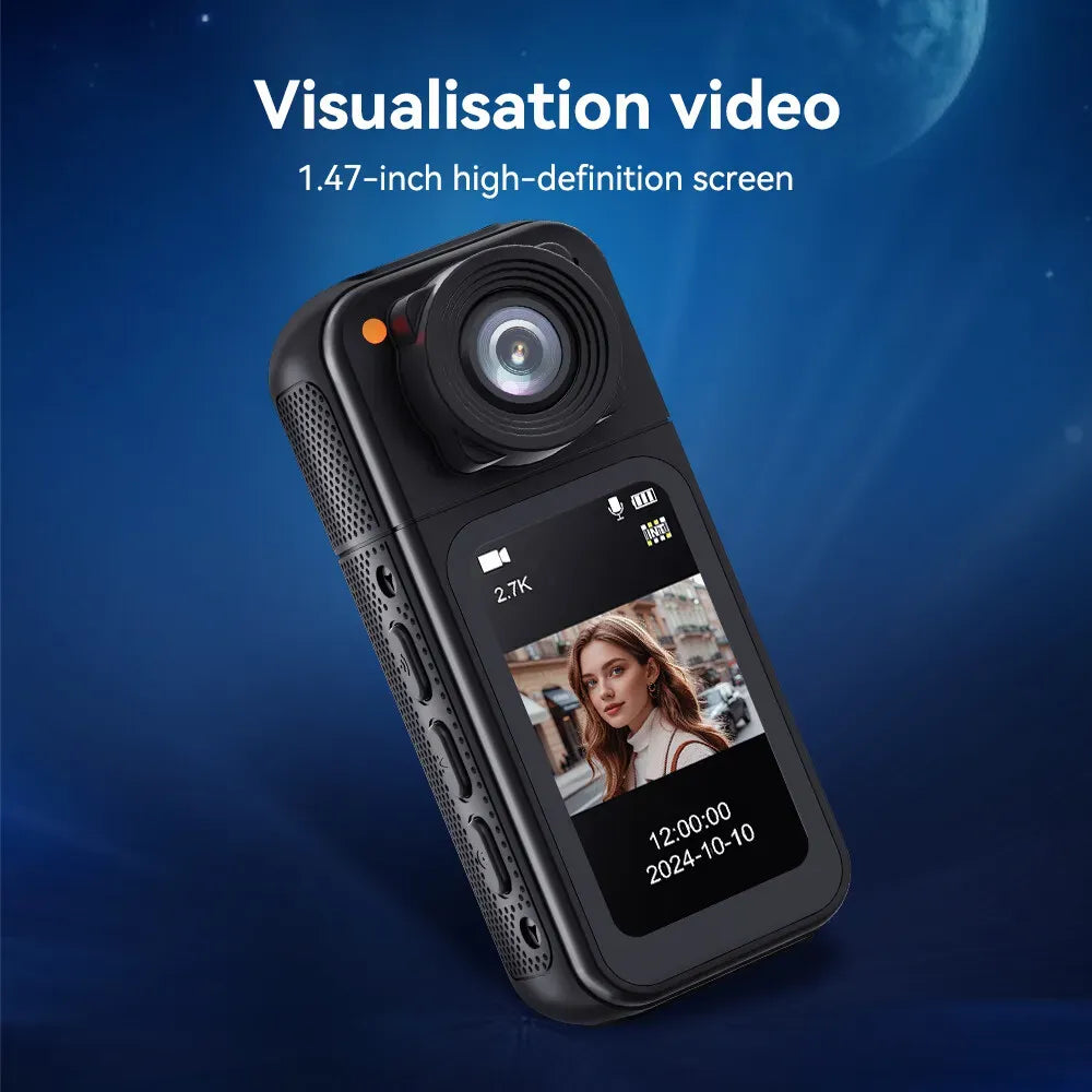 2.7K Mini Action Camera with Rotating Lens