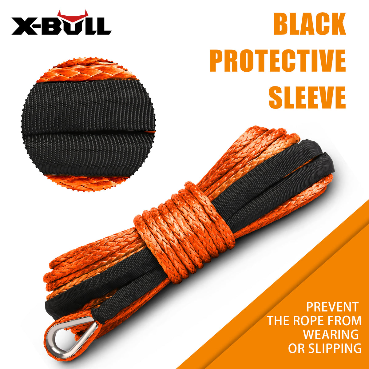 X-BULL Synthetic Winch Rope – 5.5mm x 13m