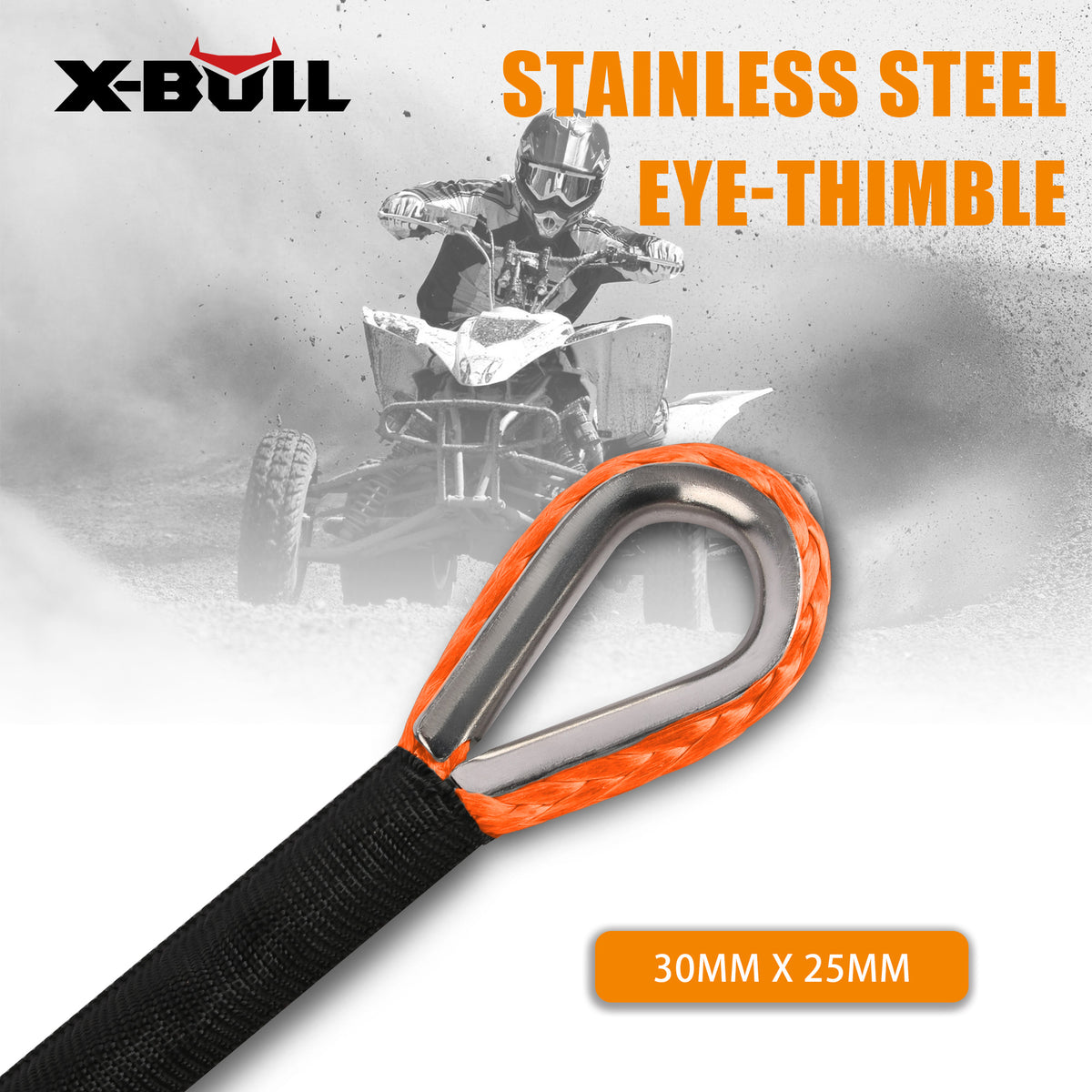 X-BULL Synthetic Winch Rope – 5.5mm x 13m