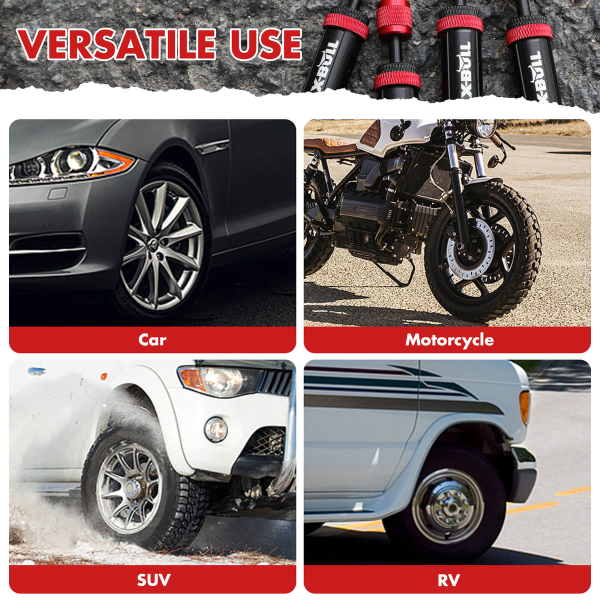X-BULL Adjustable Tyre Deflators – 4 Pack
