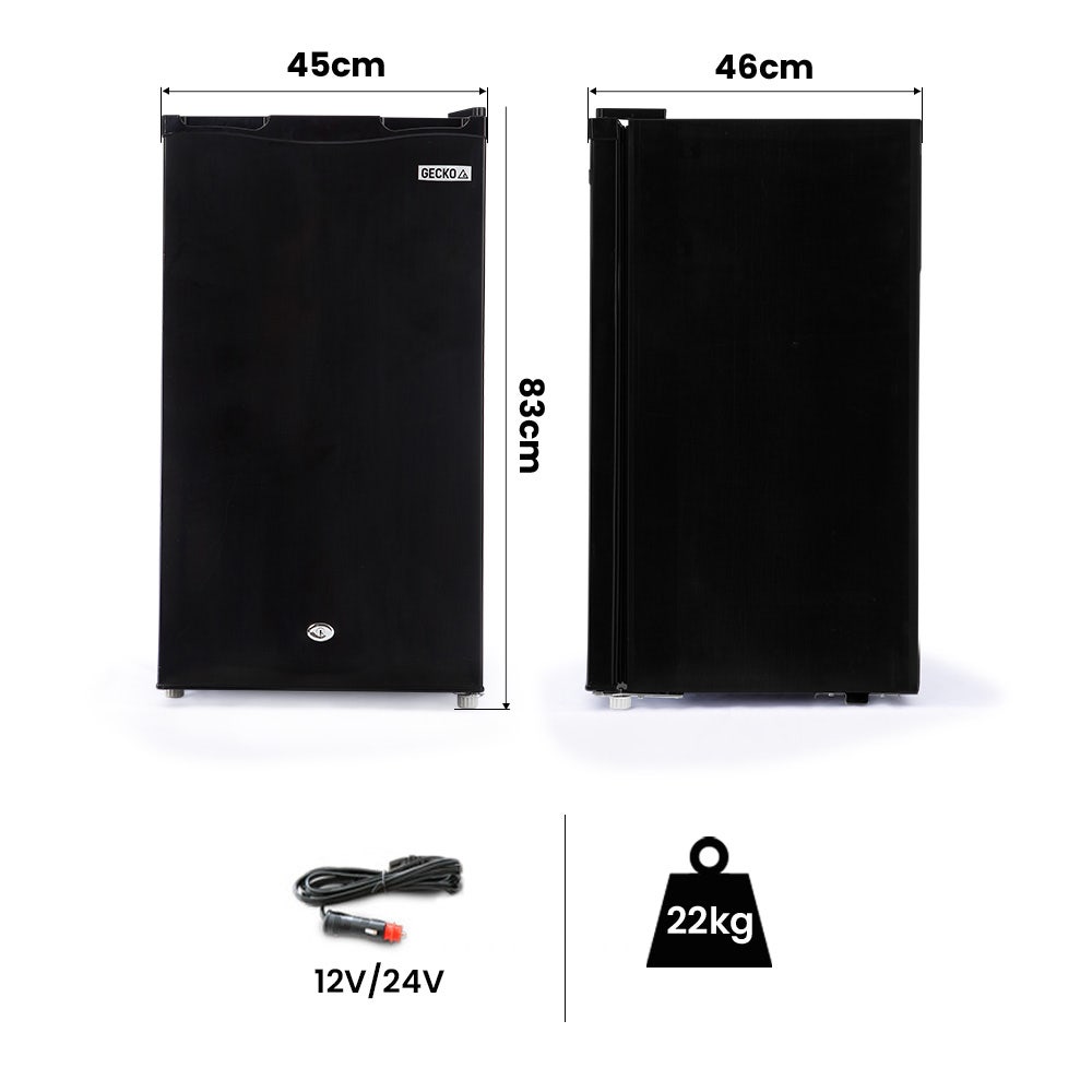 GECKO 95L Upright Portable Fridge Freezer 12V/24V – Black