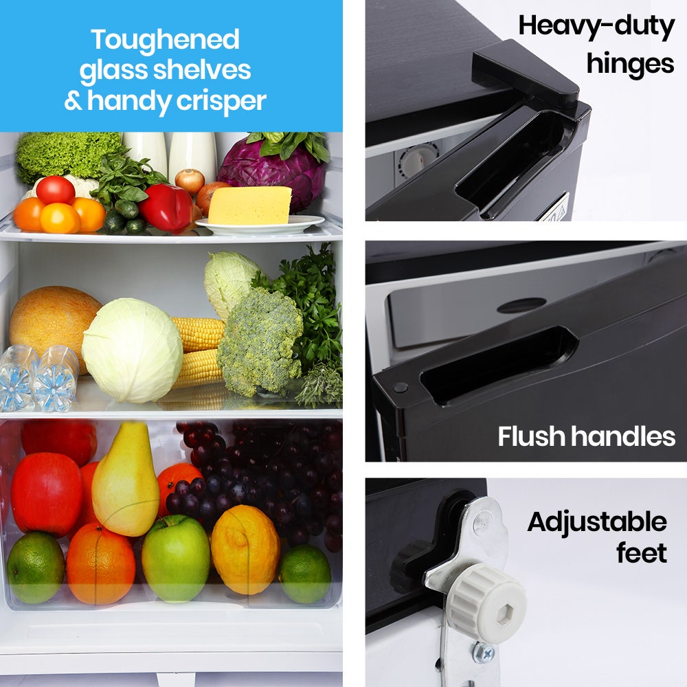 GECKO 95L Upright Portable Fridge Freezer 12V/24V – Black