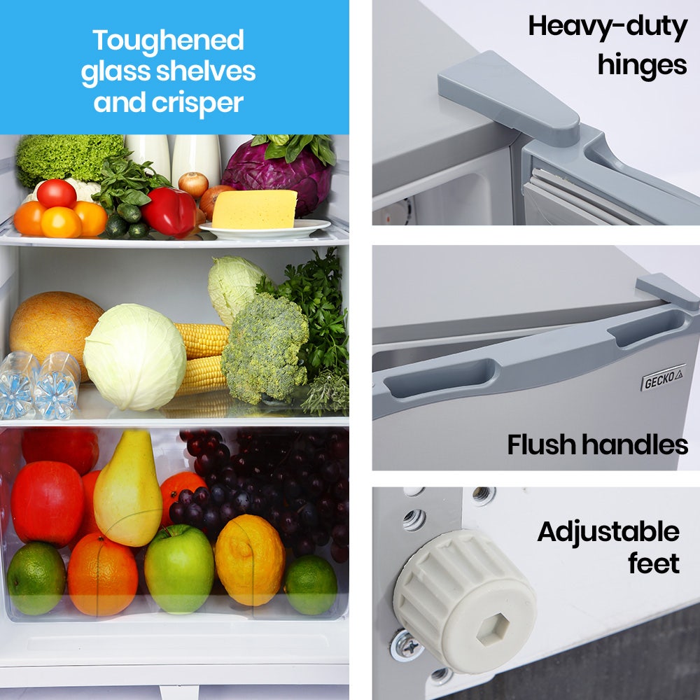 GECKO 95L Upright Portable Fridge Freezer 12V/24V – Silver