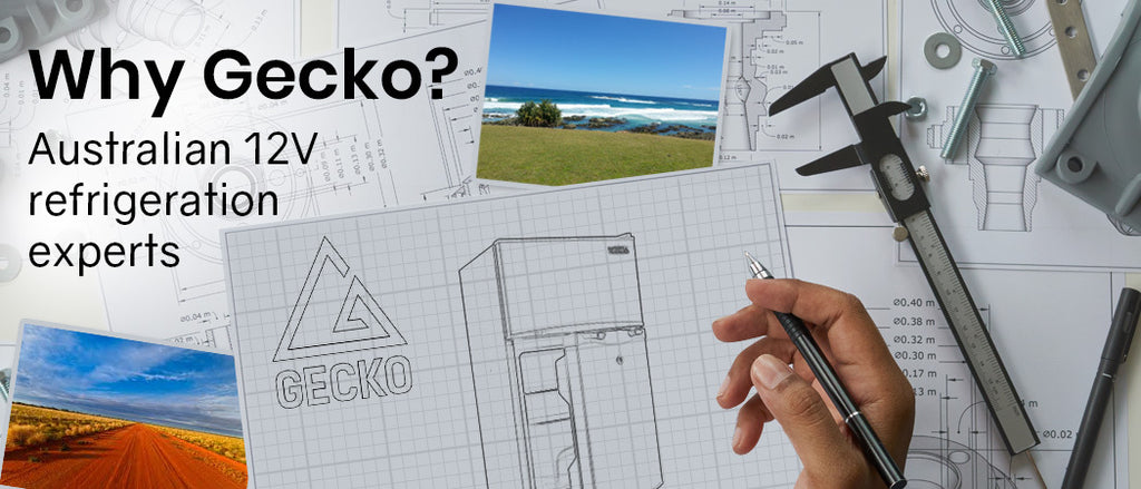 GECKO 95L Upright Fridge Freezer 12V/24V – Black (27L Freezer)