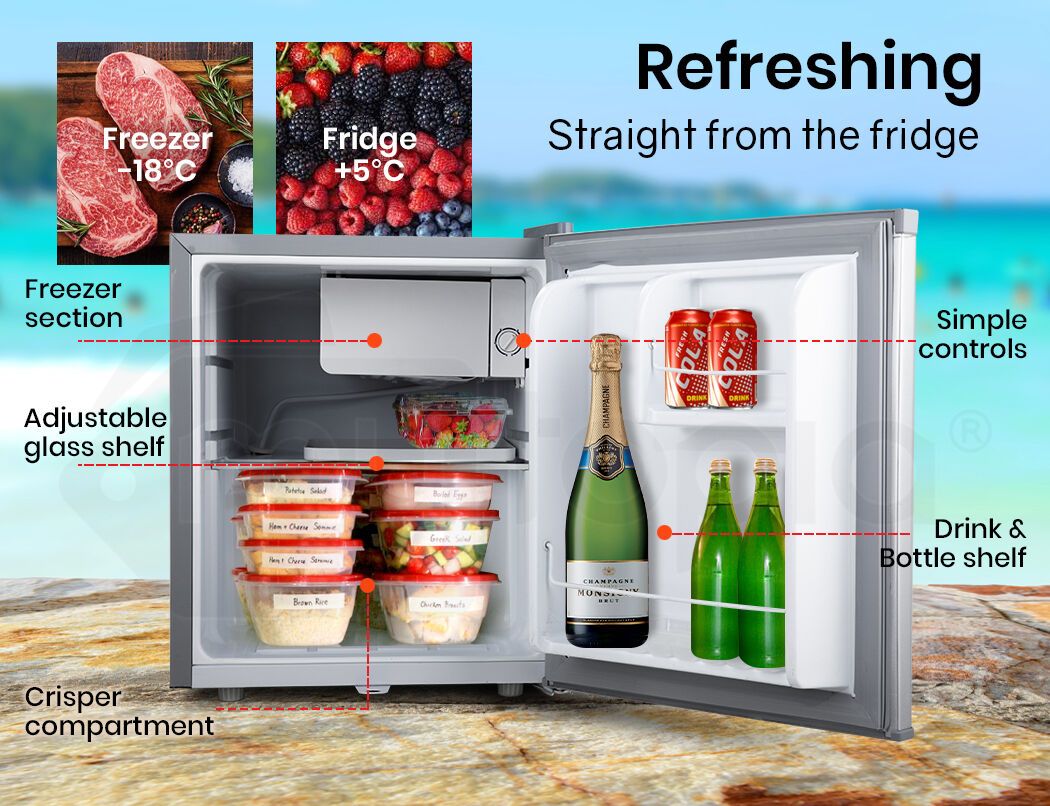 GECKO 57L Portable Fridge Freezer 12V/24V – Silver