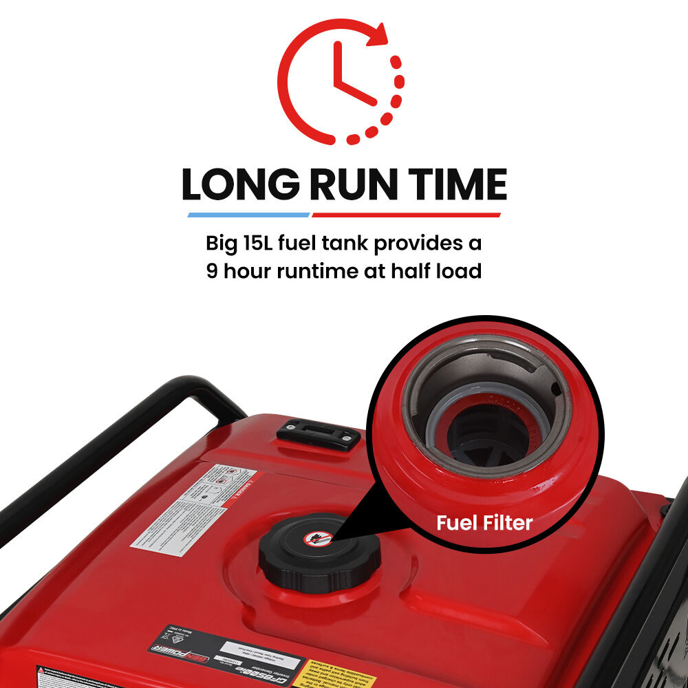 GENPOWER 5kW Inverter Generator (6kW Peak) with Wheels & RCD