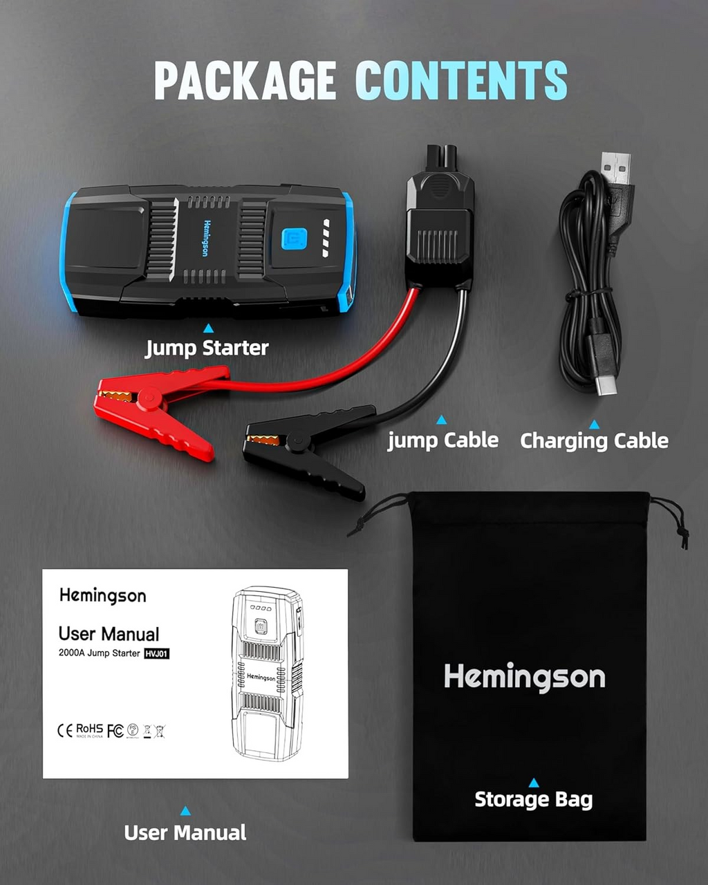 HEMINGSON 2000A Portable Jump Starter