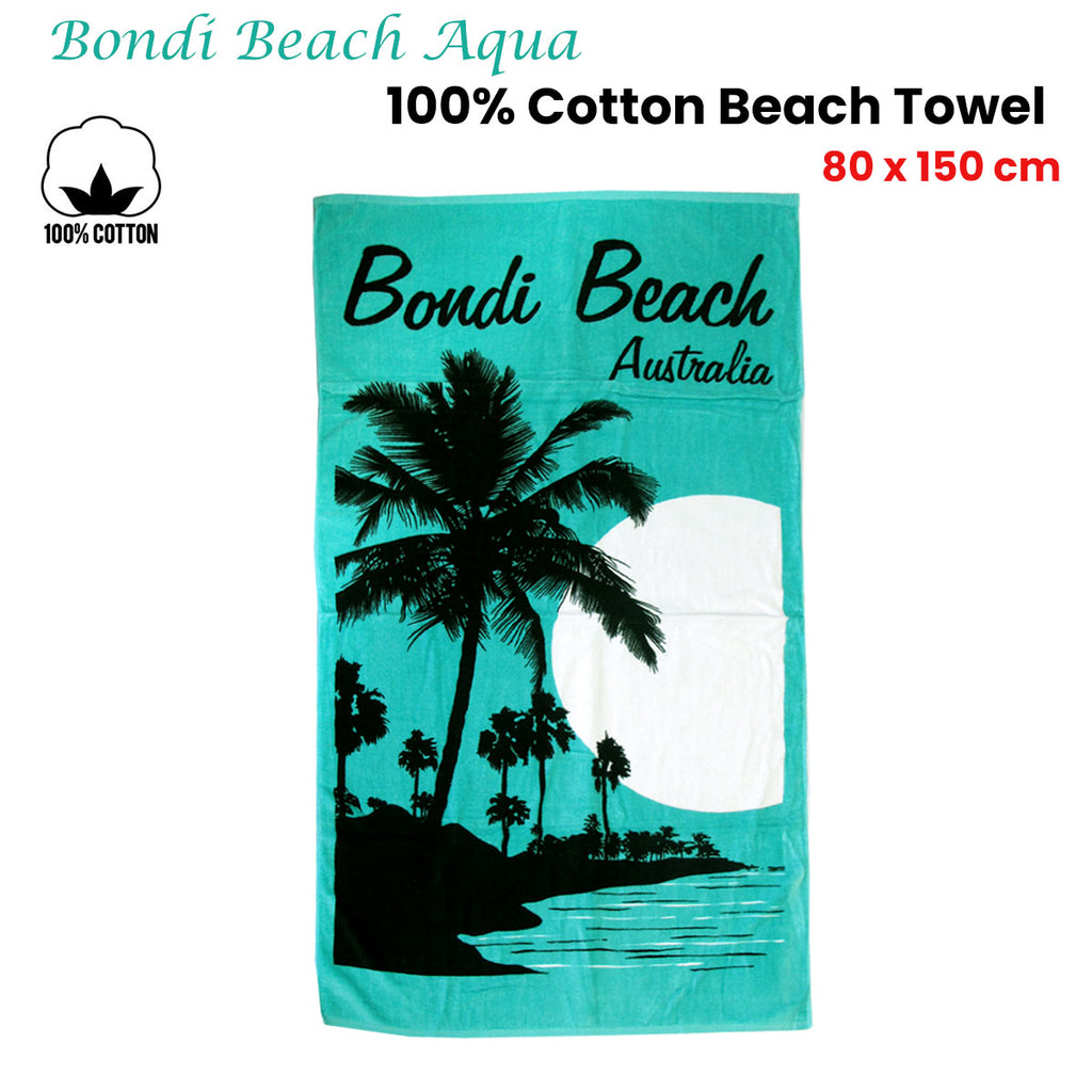 Aqua Blu Bondi Cotton Beach Towel – 80 x 150cm