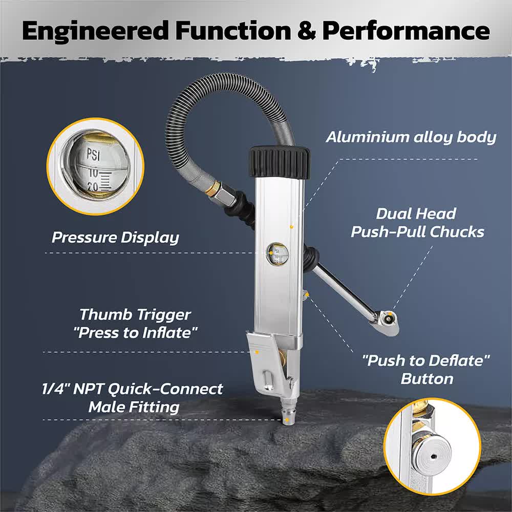 3-in-1 Tyre Inflator Gauge – 255PSI