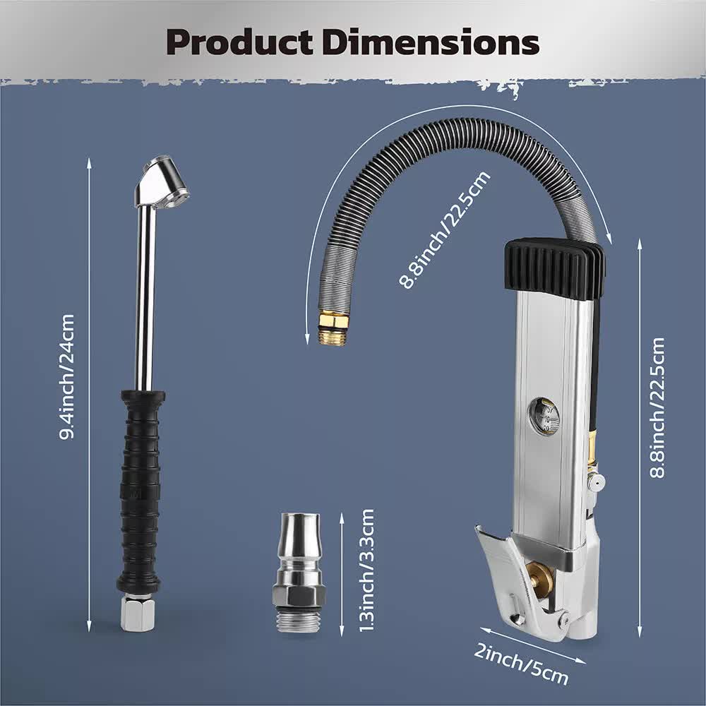 3-in-1 Tyre Inflator Gauge – 255PSI