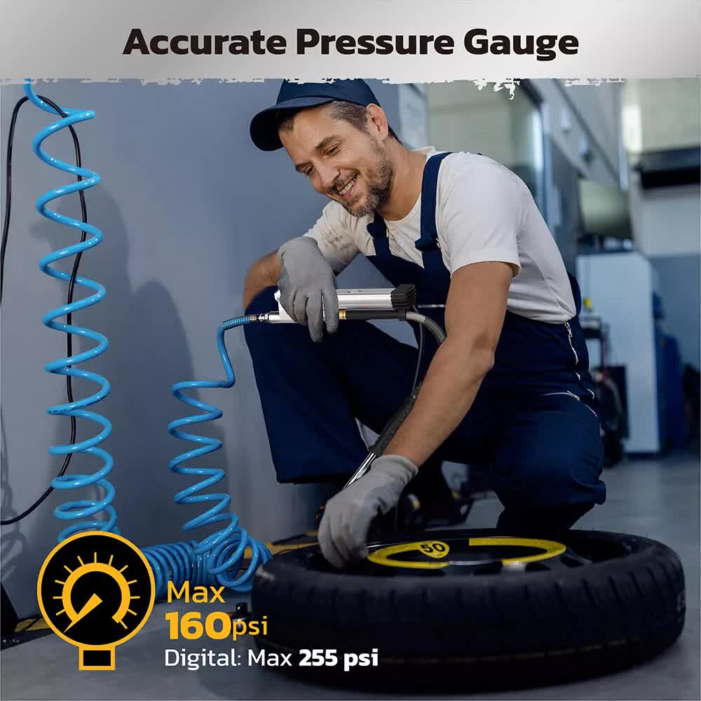 3-in-1 Tyre Inflator Gauge – 255PSI