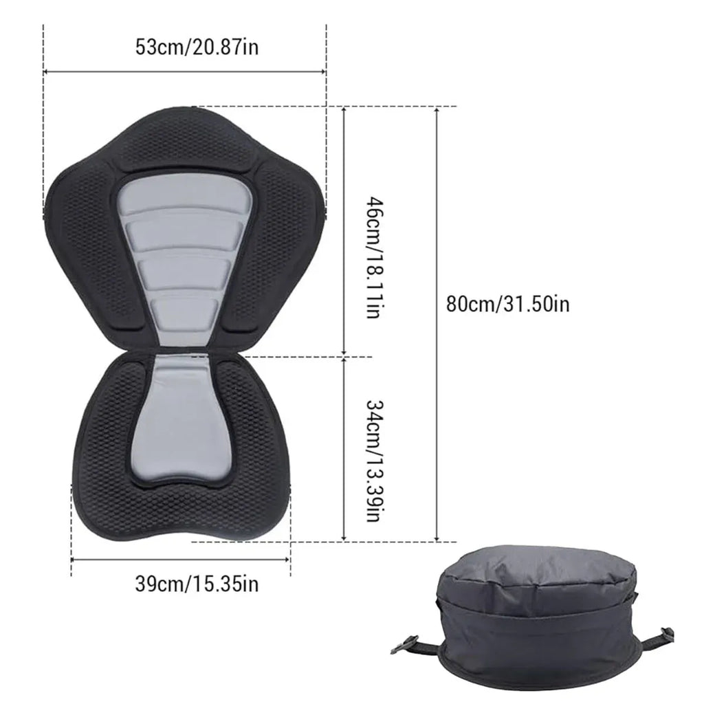 Kayak Seat Cushion with Backrest & Storage Bag