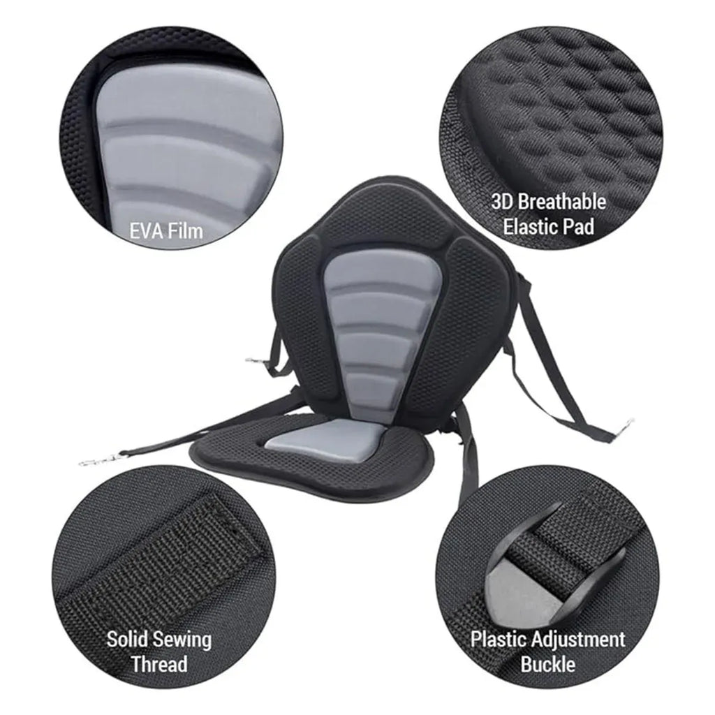 Kayak Seat Cushion with Backrest & Storage Bag