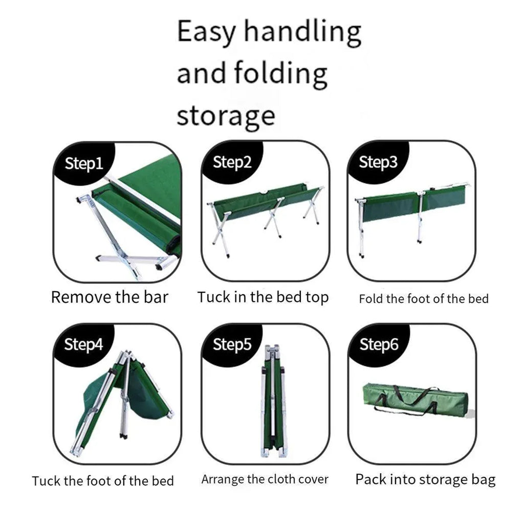 Lightweight Folding Camp Stretcher – Green